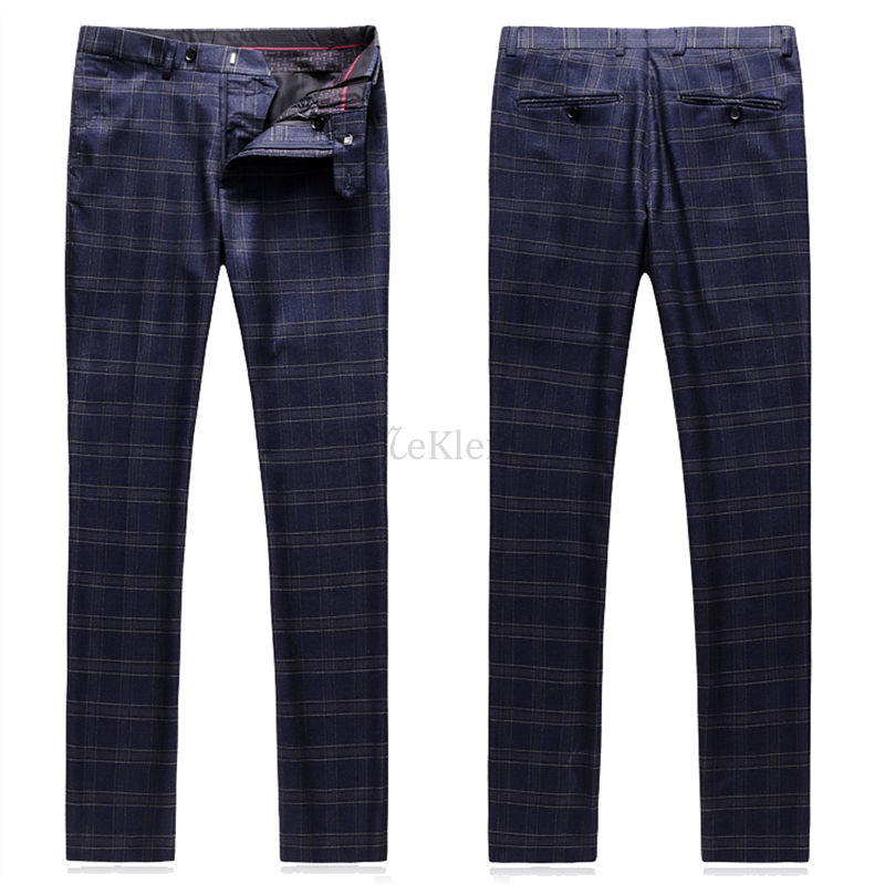 3 Stücke Plaid Herren Anzüge One Button Formalen Geschäfts