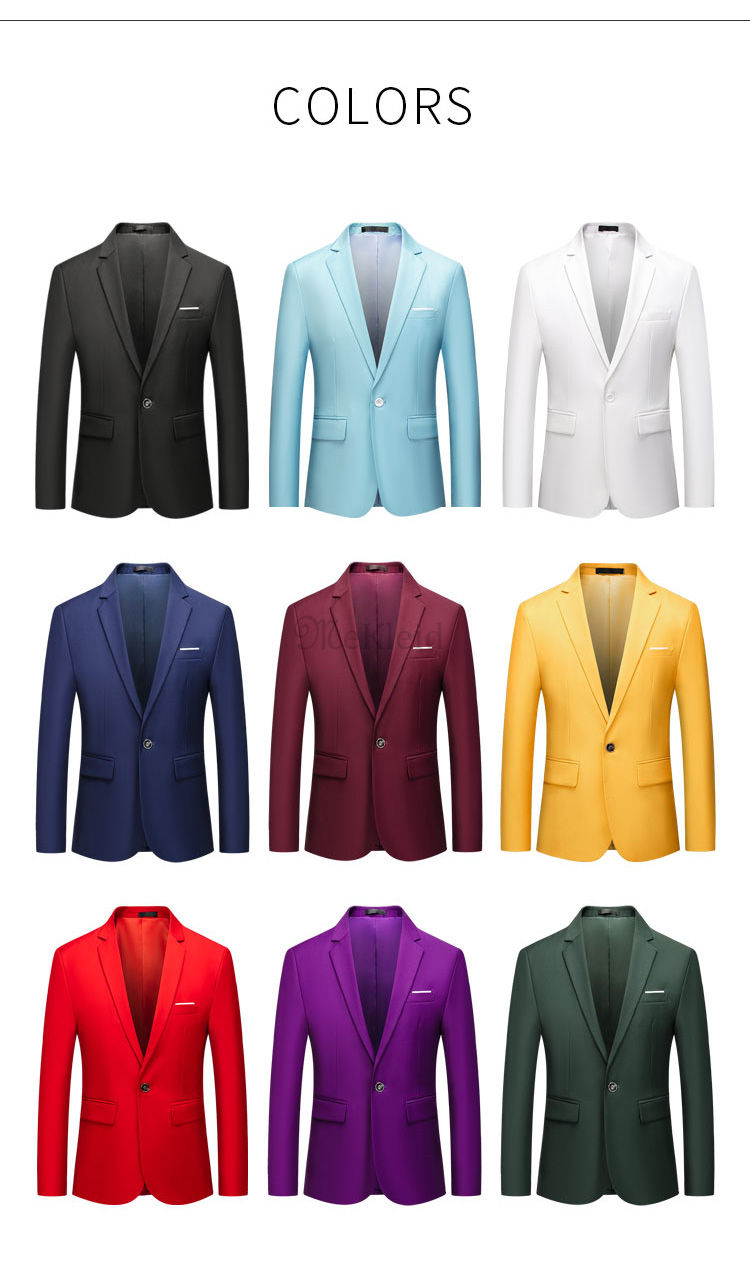 Mann Smart Einzigen Taste Blazer Slim Fit Büroarbeit Business Event