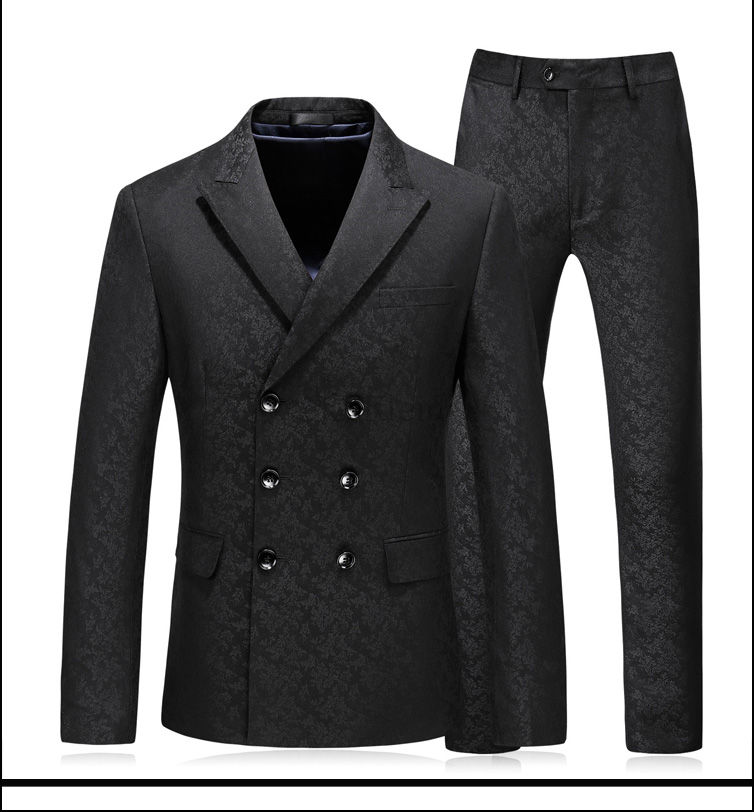 Anzüge Set 3 Stücke Klassische Herren Schwarz Blazer Herren Anzug