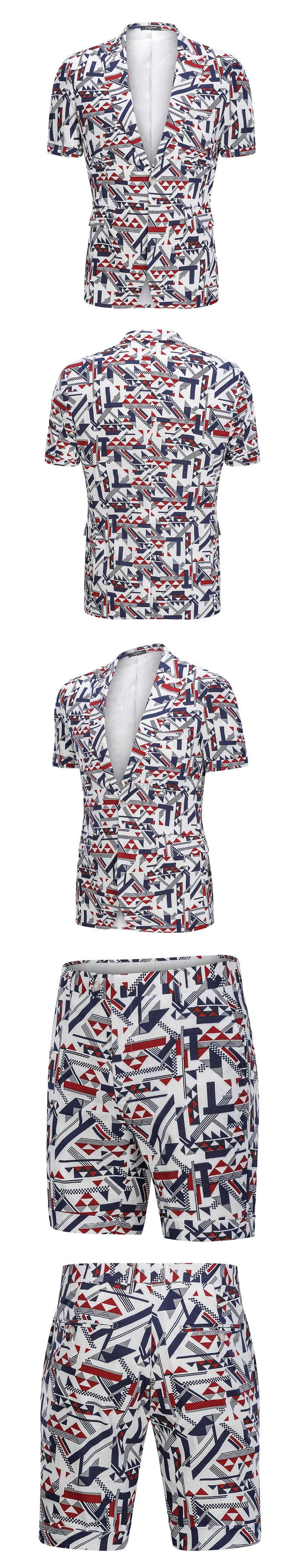 Neue Plus Größe Männlich Anzug Shorts Print Kostüm