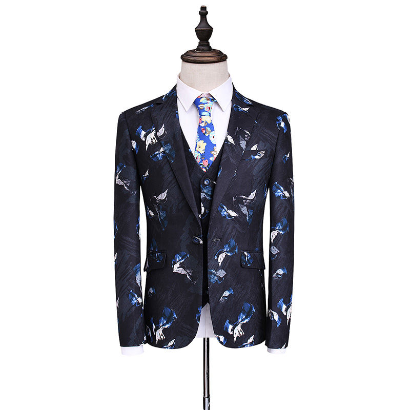 Anzug Muster Floral Gedruckt Smoking Blazer Schlank