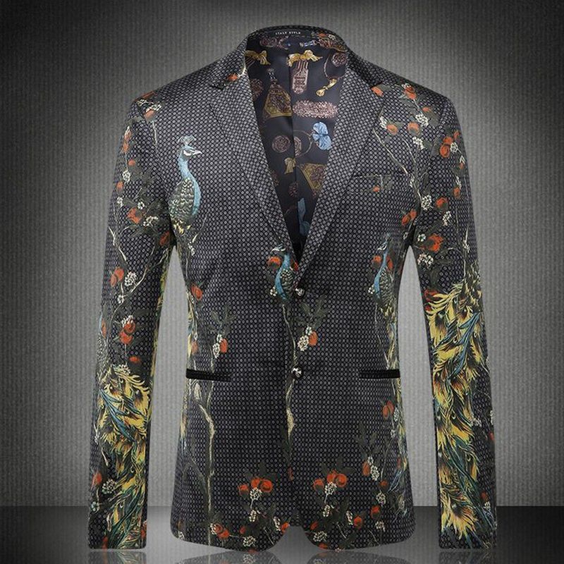 Blazer Hochzeit Für Männer Slim Fit Phantasie Kerbe Revers