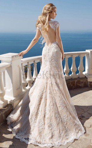 Gericht Schleppe Bodenlanges Luxus Brautkleid mit Sweep Zug mit Herz-Ausschnitt
