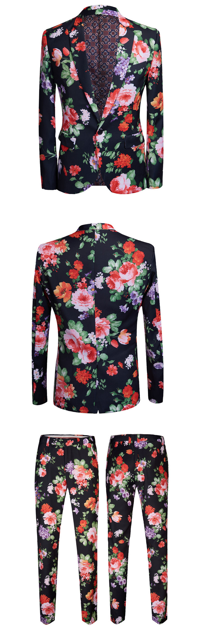 Kleid Blume Asiatische Jacke 2 Stücke Jacke + Hose