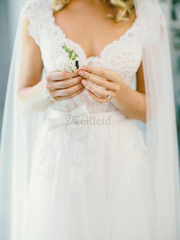 Prinzessin A-Linie Ärmelloses Bodenlanges Brautkleid mit Bordüre