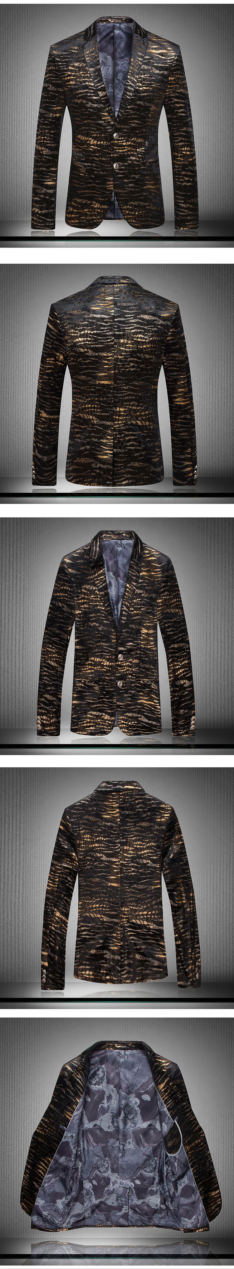 Neue Kostüm Homme Jacke Blazer Gedruckt Blazer Pfau