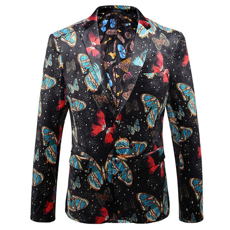 Jacke Blumendruck Mantel Mode Marke Männer Blazer