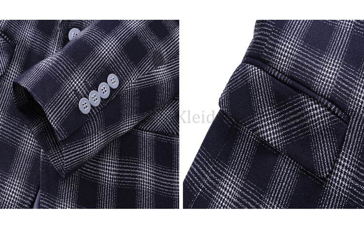 Jahrestagung Slim Fit Anzüge Anzüge 3 Stück Luxus Blau Kragen