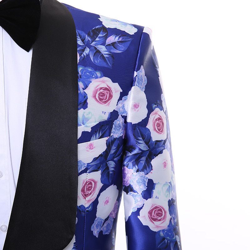 Floral Blazer Koreanische Terno Slim Fit Hochzeit Kleidung