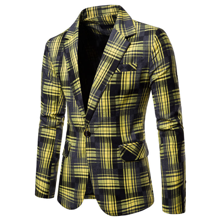 Jacke Boutique Karierten Anzug Blazer Männer Blume