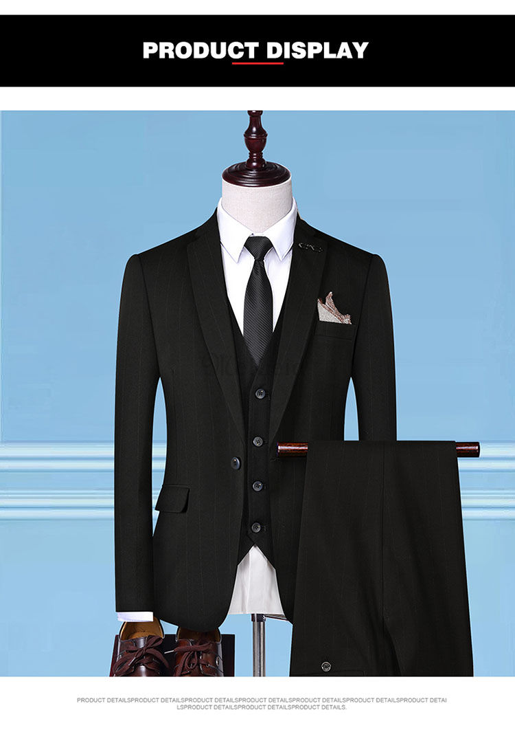 Mantel Hose 3 Stück Asiatische Größe Männer Anzug Anzüge Klassische Anzüge Business