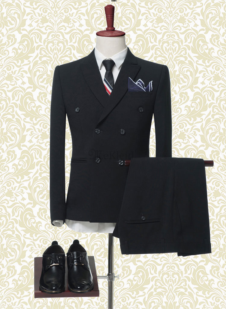 Mode Anzug Blazer + Hosen Einfarbig Jacke Mantel Hosen Herren Business
