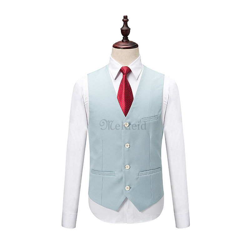 Terno Hochzeit Blau Smoking Blazer 3 Stück Jacke + Hosen + Weste Formal