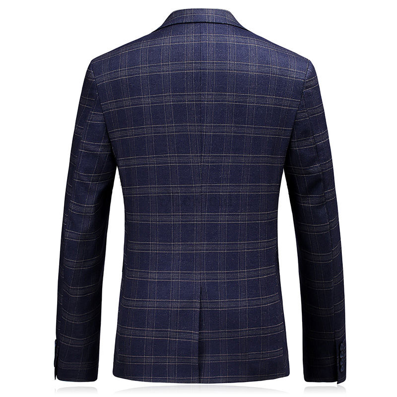 3 Stücke Plaid Herren Anzüge One Button Formalen Geschäfts