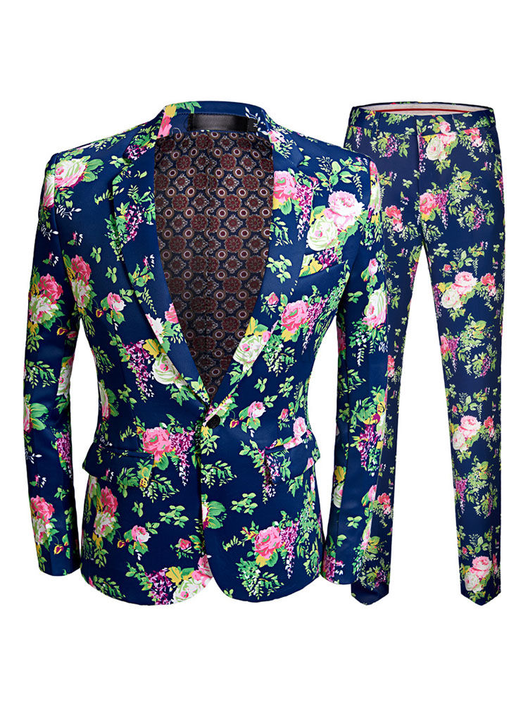 Anzüge Männer Anzug Koreanische Slim Fit Voller Hosen Blume