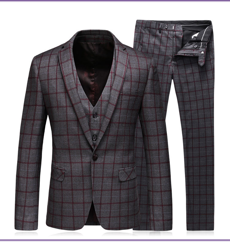 Tailor Blazer Jacke + Hosen + Weste 3 Stück Anzüge Für Männer Gentleman Hochzeit