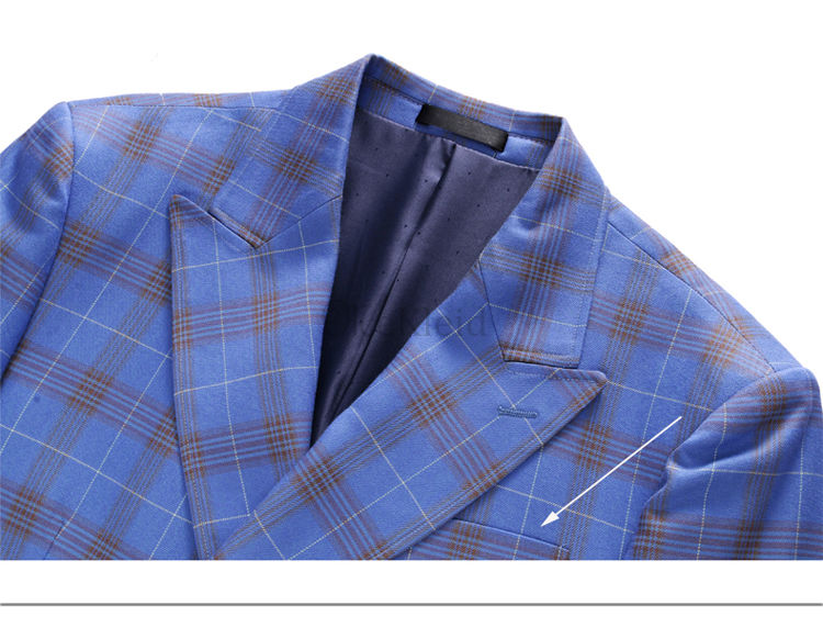 Blazer 3 Stück Anzüge Zweireiher Plaid Druck Hochzeit Anzüge Für Männer Asiatische