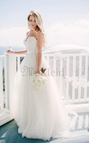 Sweep Train Plissiertes Herz-Ausschnitt Stilvolles Prächtiges Brautkleid