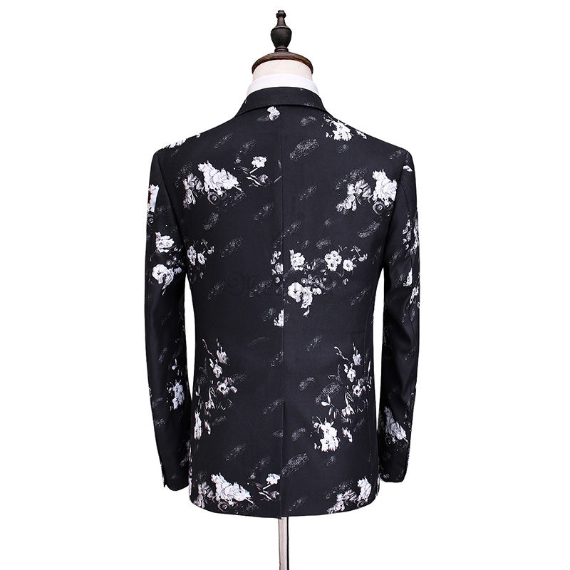 Anzug Muster Floral Gedruckt Smoking Blazer Schlank