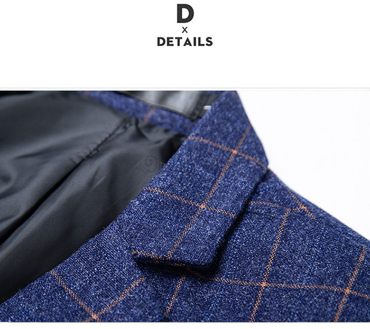 Plaid Männer Treffen Casual Blau Männer Blazer Masculino