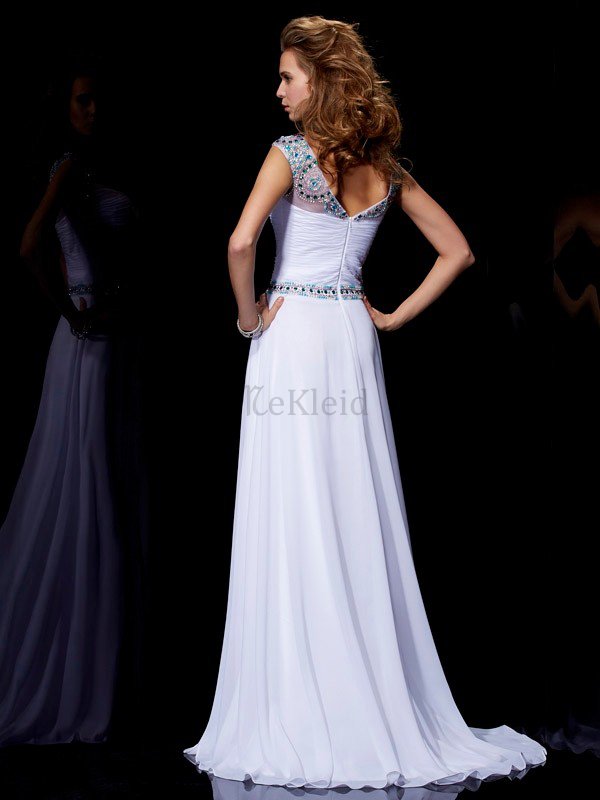Prinzessin Schaufel-Ausschnitt kurze Ärmeln Natürliche Taile A-Linie Abendkleid