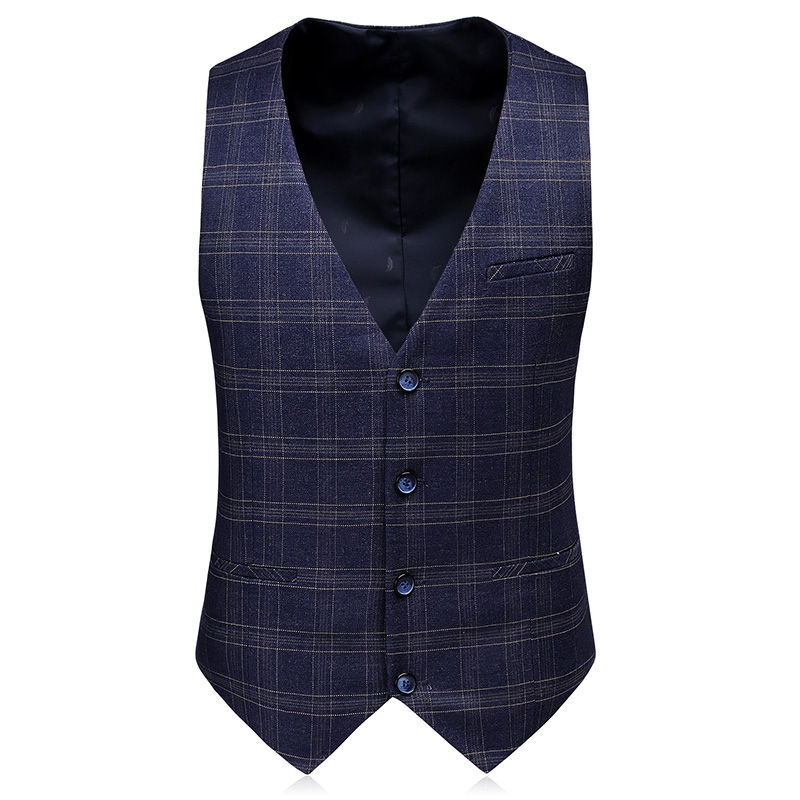 3 Stücke Plaid Herren Anzüge One Button Formalen Geschäfts