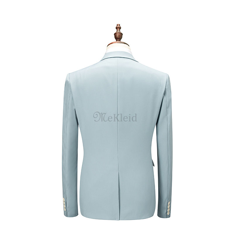 Terno Hochzeit Blau Smoking Blazer 3 Stück Jacke + Hosen + Weste Formal