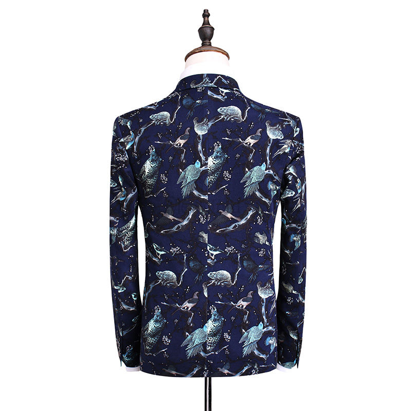 Anzug Muster Floral Gedruckt Smoking Blazer Schlank