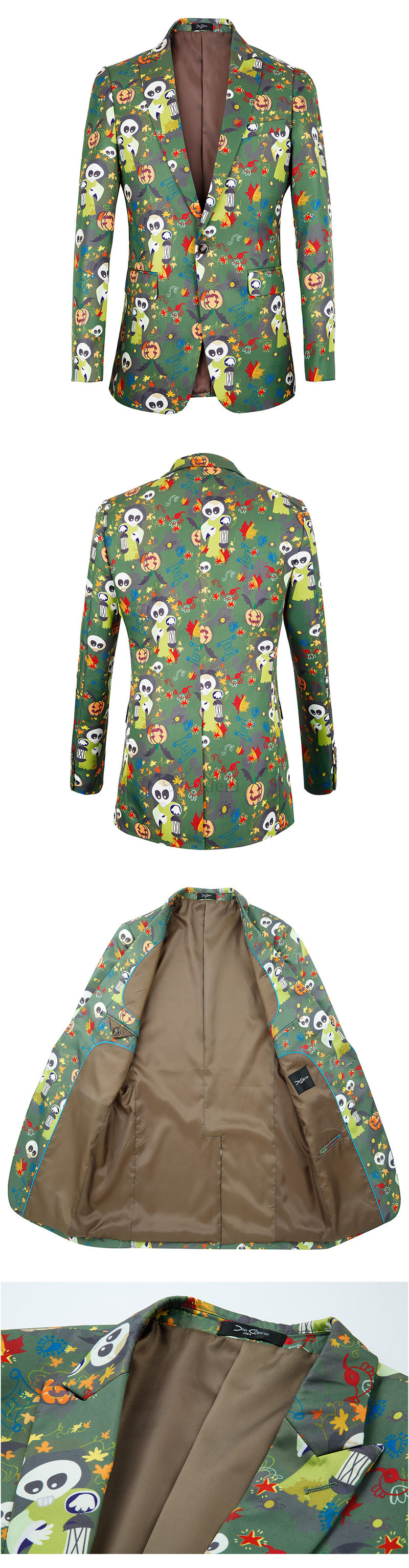 Männer Floral Luxus Blazer Casual Anzug Halloween