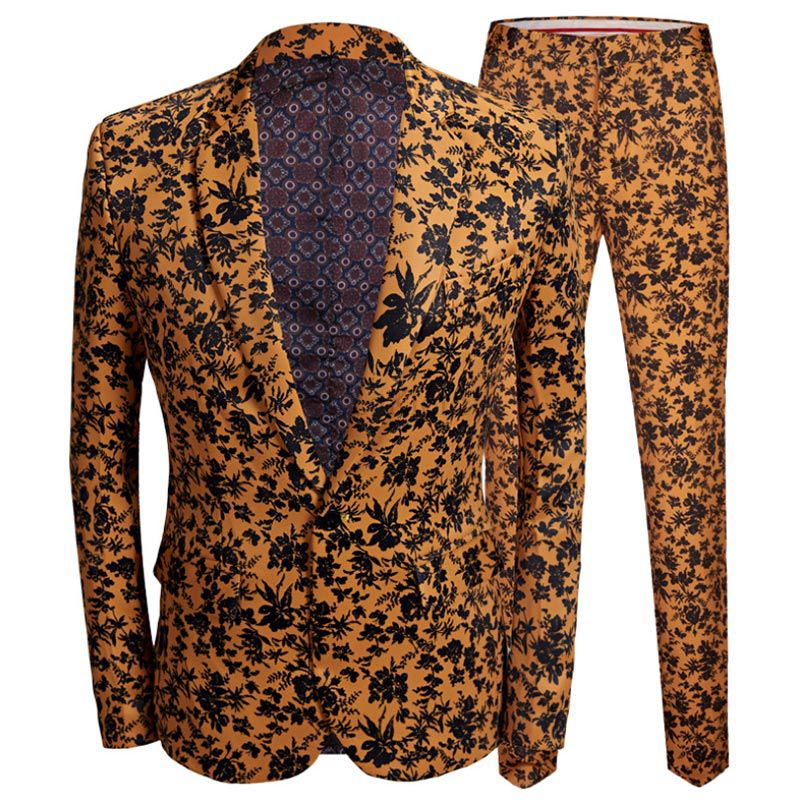 Anzüge Slim Fit Casual Nachtclub Einreiher Leopard Anzug - Bild 4
