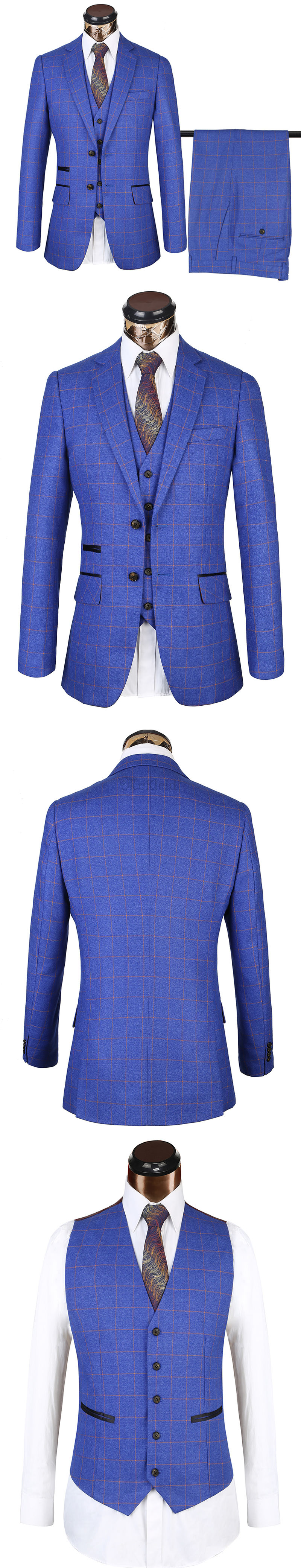 Anzüge Slim Fit Anzug Blau Homme Stilvolle Blazer