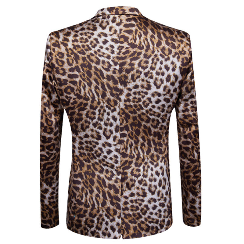 Anzüge Slim Fit Casual Nachtclub Einreiher Leopard Anzug - Bild 3