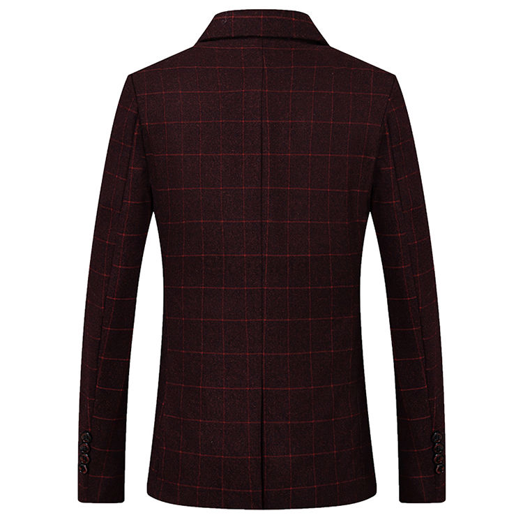 Plaid Männer Treffen Casual Blau Männer Blazer Masculino