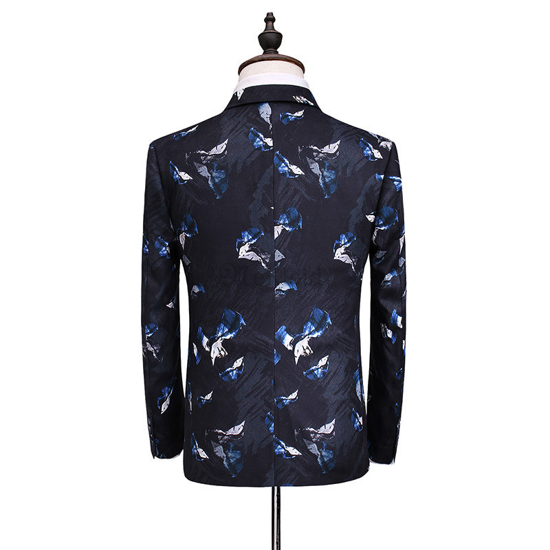 Anzug Muster Floral Gedruckt Smoking Blazer Schlank