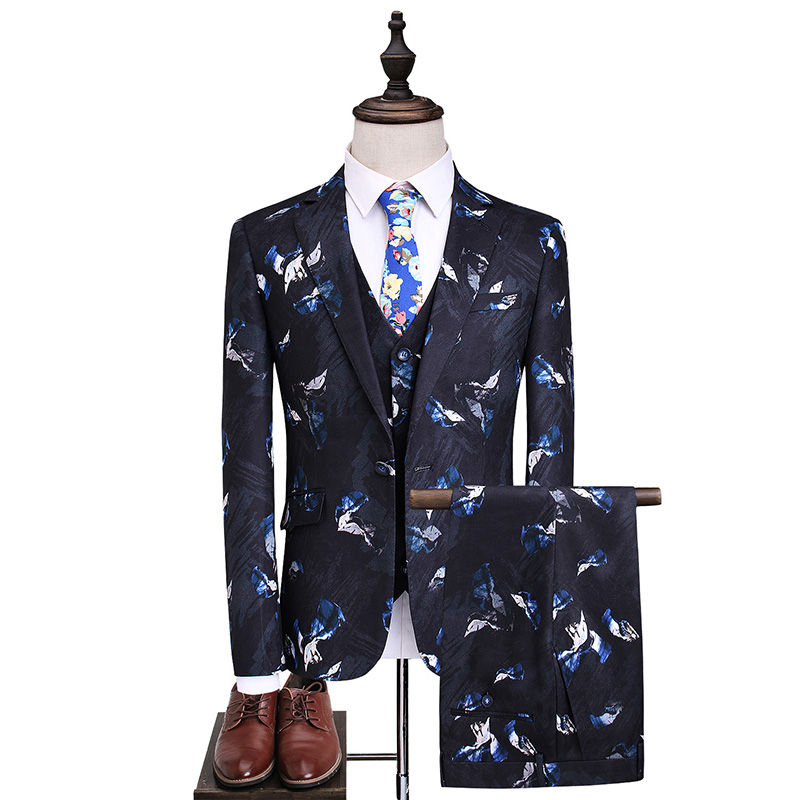 Anzug Muster Floral Gedruckt Smoking Blazer Schlank